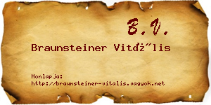 Braunsteiner Vitális névjegykártya